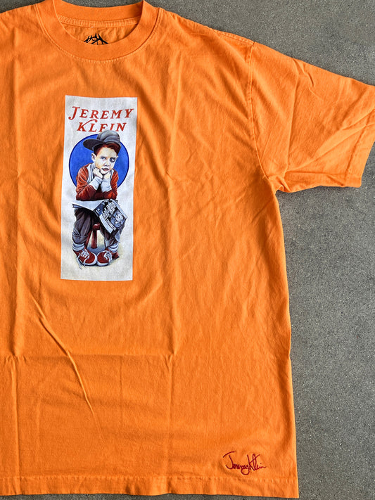 klein black eye kid premium signature t-shirt w/embroidery - ORANGE