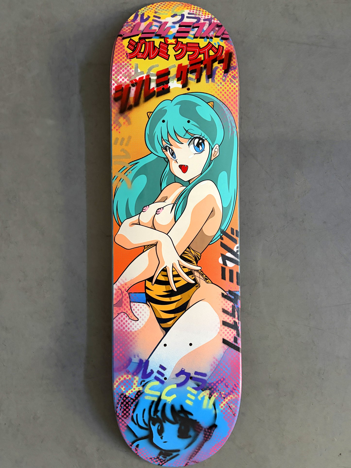 lum chan at the beach 8.5 X 32.25 BLUE/RED MIXED PROCESS SIGNED 1 of 1