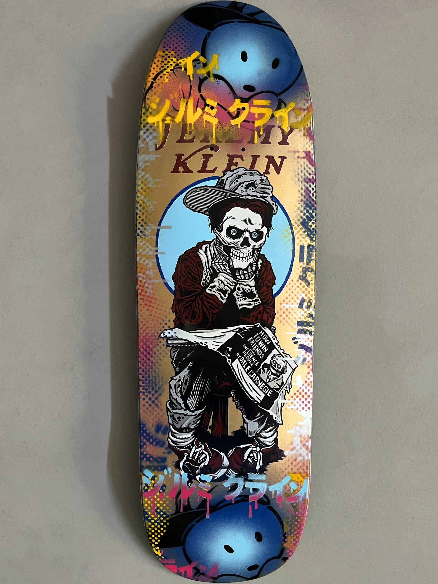 black eye kid skull 9.5 MIXED PROCESS METALLIC GOLD SIGNED 1 of 1