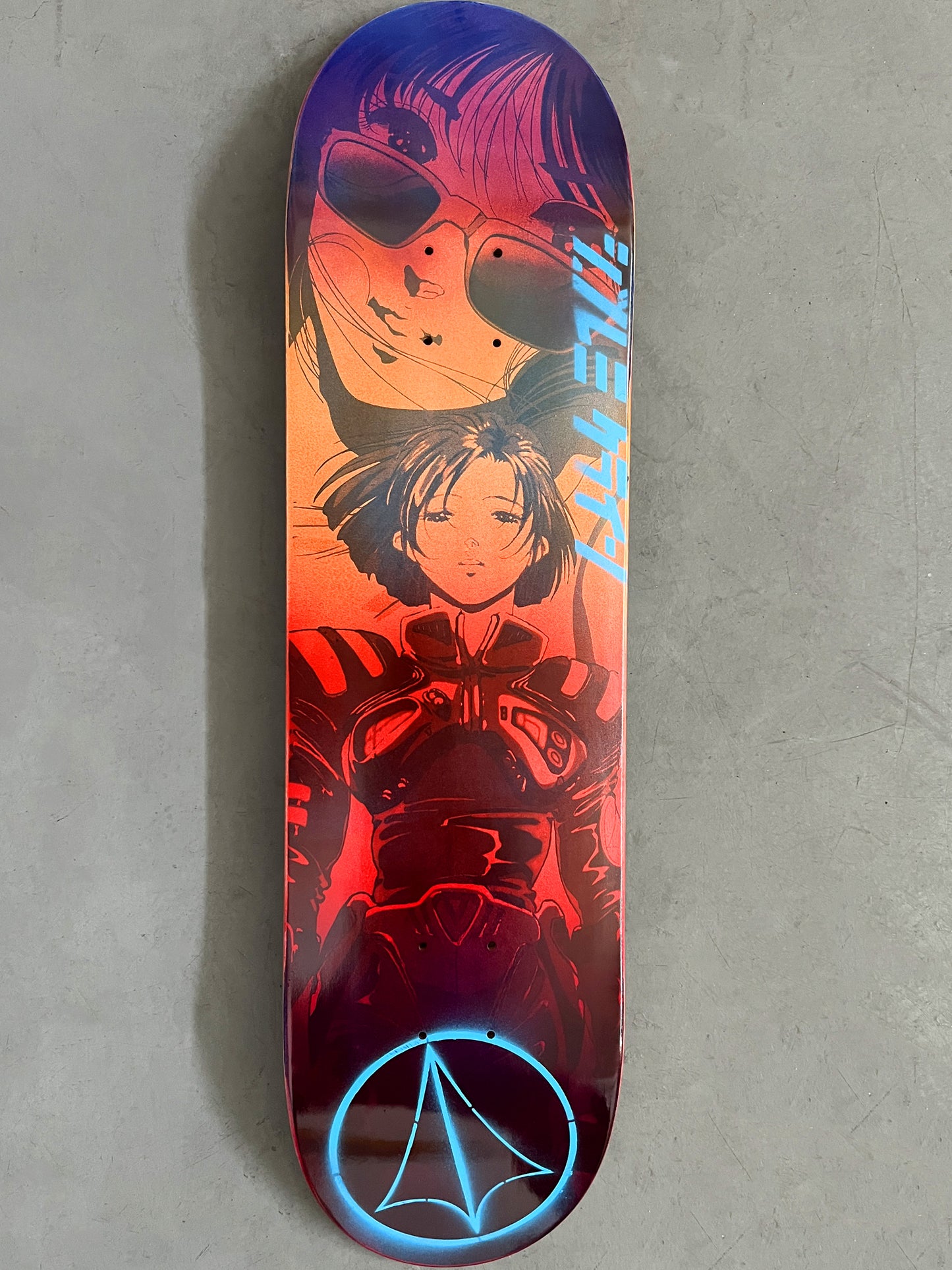 macross 8.25 X 32.25 PURPLE/YELLOW/ORANGE/RED ANODIZED MIXED PROCESS SIGNED 1 of 1