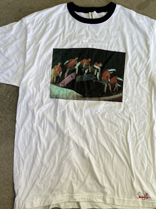 jeremy klein sequence RINGER t-shirt -WHITE/NAVY