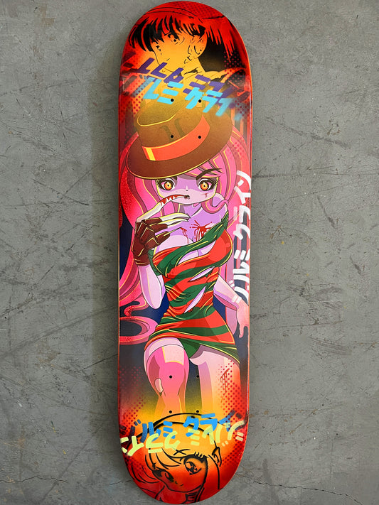 Freddy 7.88 X 31.75 YELLOW/RED ANODIZED MIXED PROCESS SIGNED 1 of 1