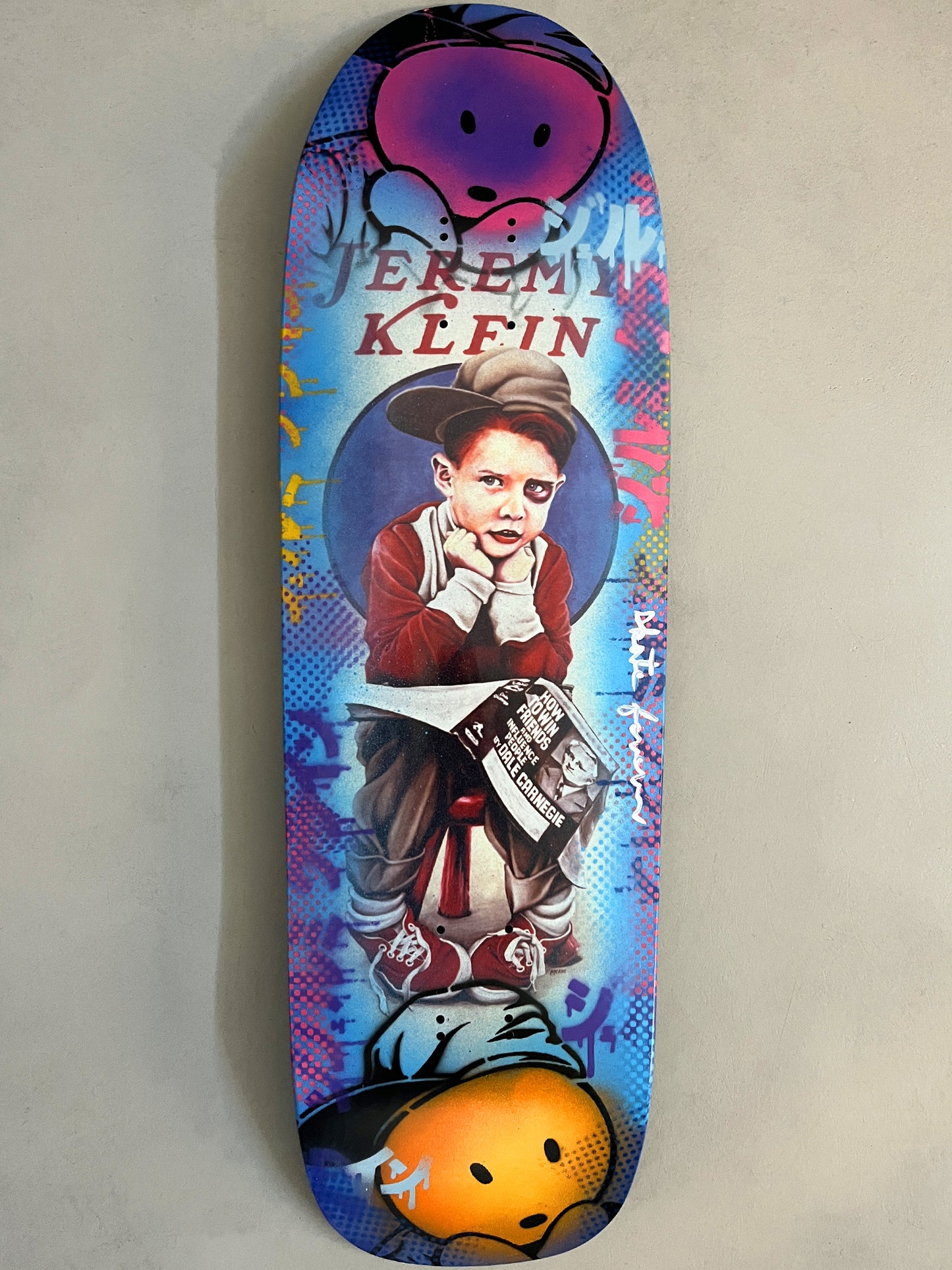 world industries black eye kid SLICK 9.625 MIXED PROCESS BLUE LANCE SIGNED 1 of 1