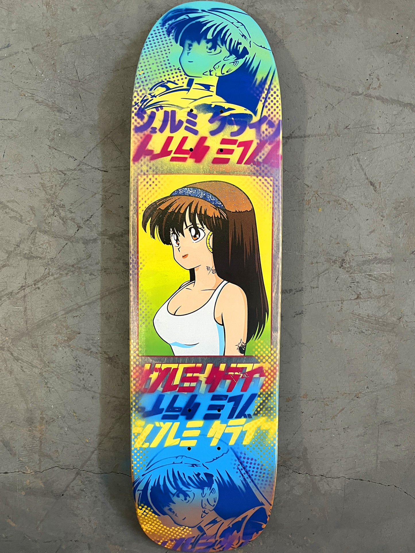 hundreds dream girl 8.5 X 32.25 AQUA/YELLOW/BLUE MIXED PROCESS SIGNED 1 of 1
