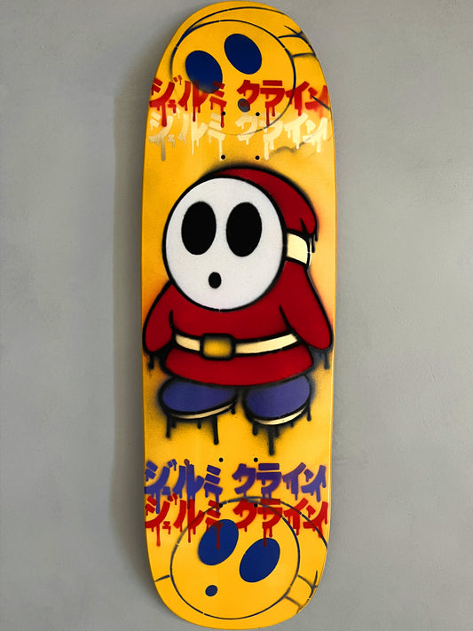 FLOCKED shyguy YELLOW MIXED PROCESS 9.5 X 31.75 SIGNED HAND PAINTED 1 OF 1