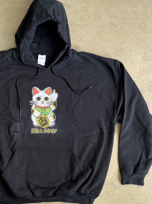 original unlucky cat hooded sweatshirt GLITTER PRINT ONLY 2 MADE