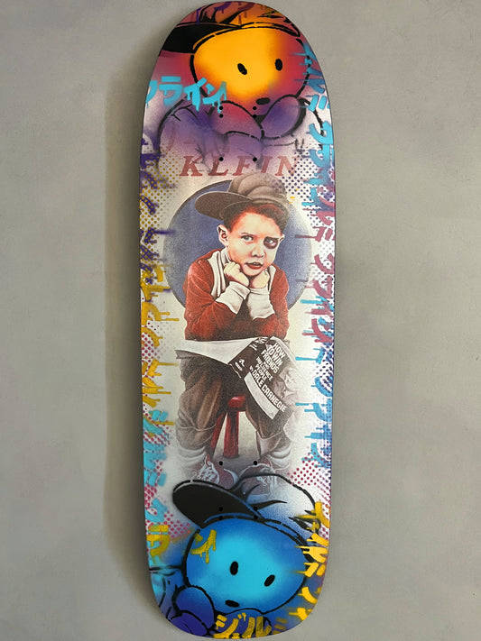 world industries black eye kid SLICK 9.625 MIXED PROCESS METALLIC SILVER MIST SIGNED 1 of 1