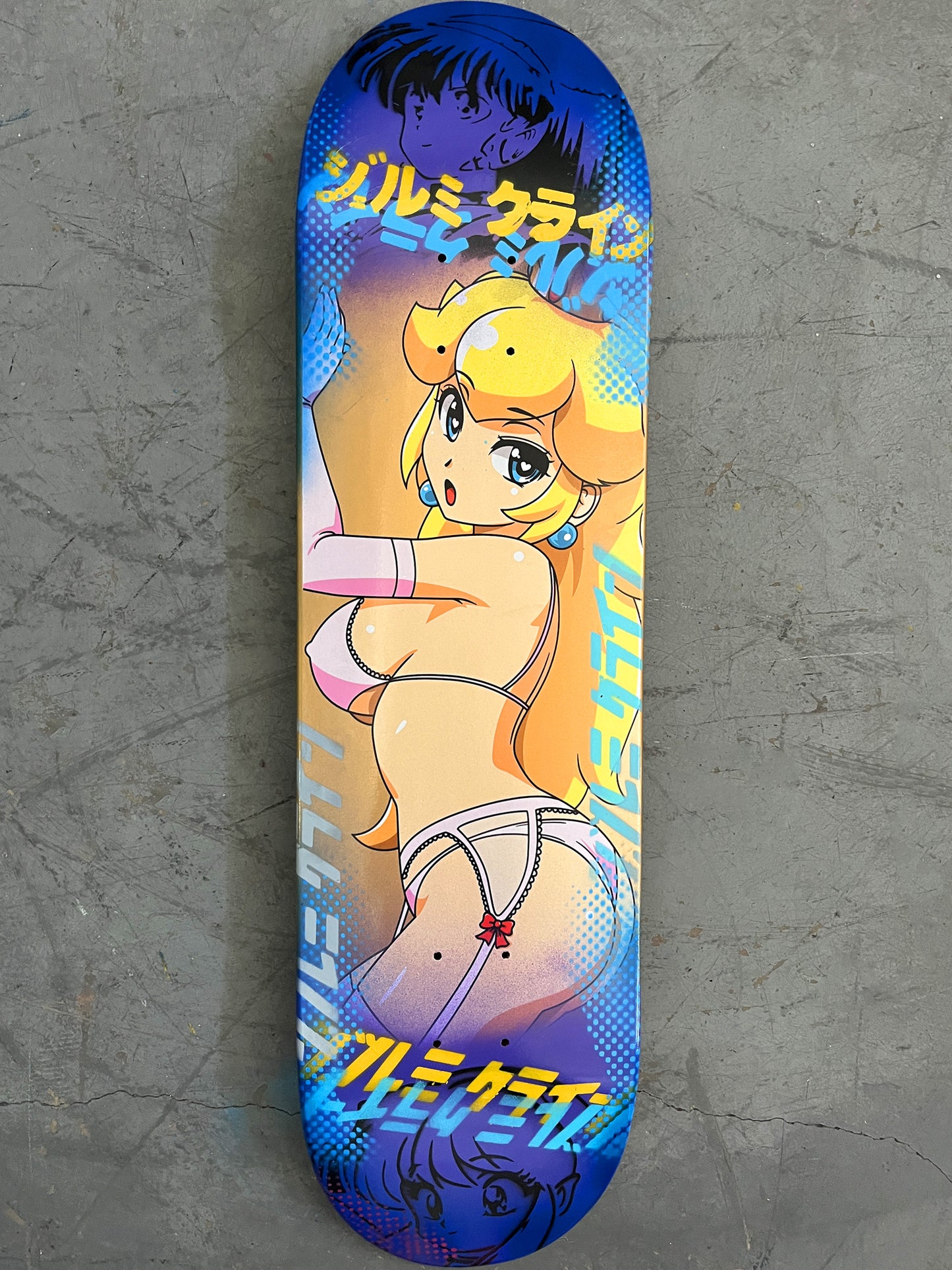 peach 8.5 X 32.25 PURPLE/BLUE/GOLD MIXED PROCESS SIGNED 1 of 1