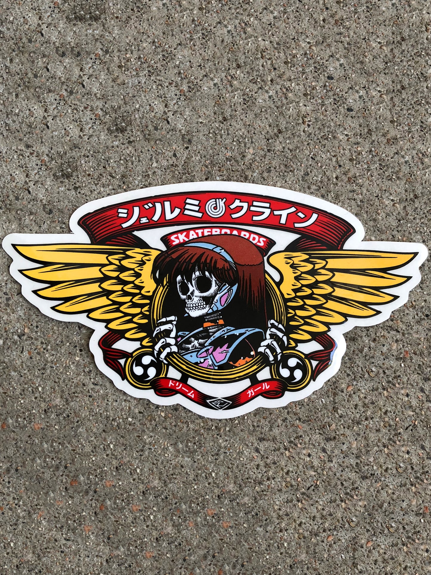 dream wings silk screened sticker 5.25 X 3.25