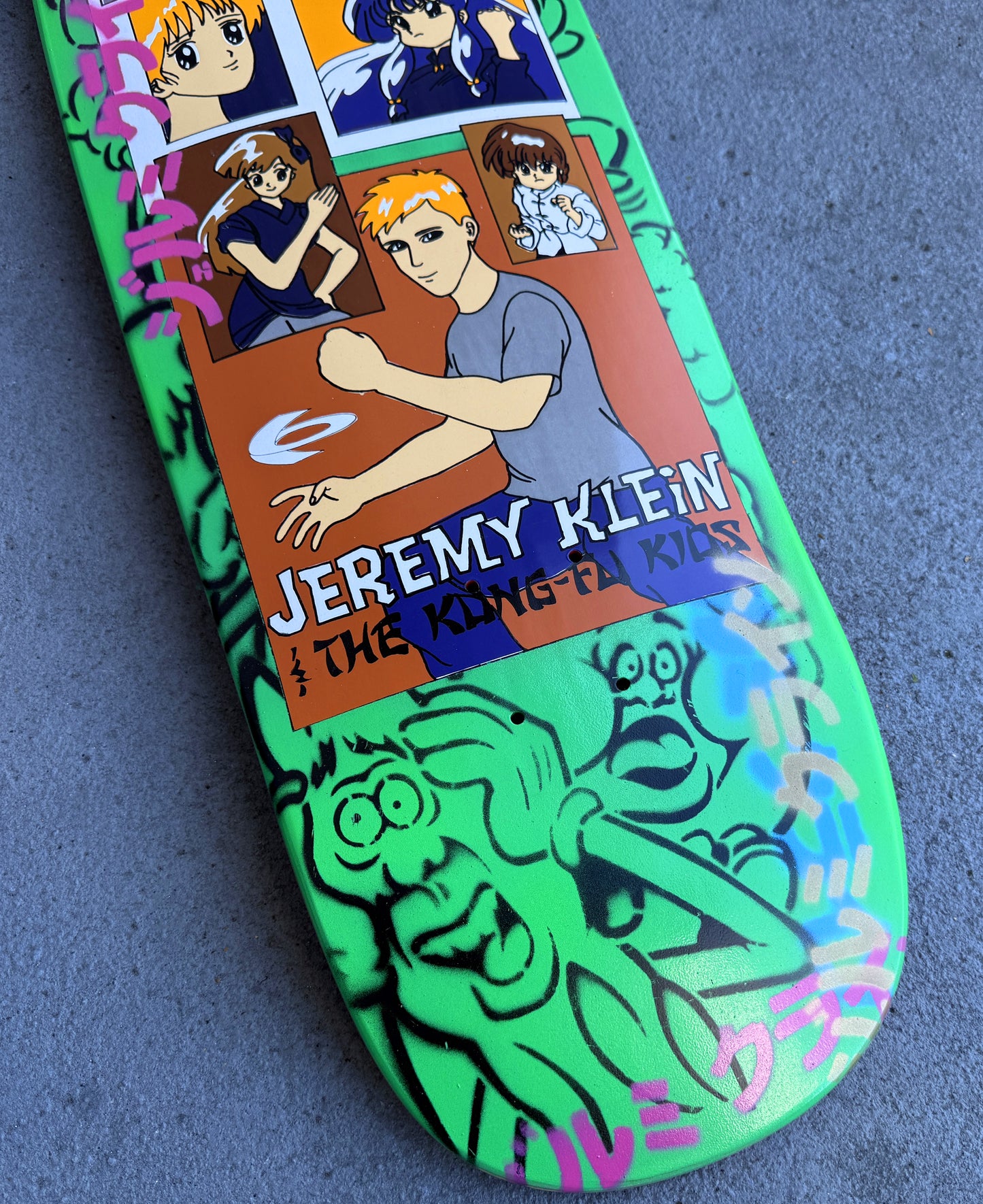 jeremy klein kung fu kids classic GREEN 9.5 X 31.75 HAND SCREENED 1 of 1 SIGNED AND NUMBERED