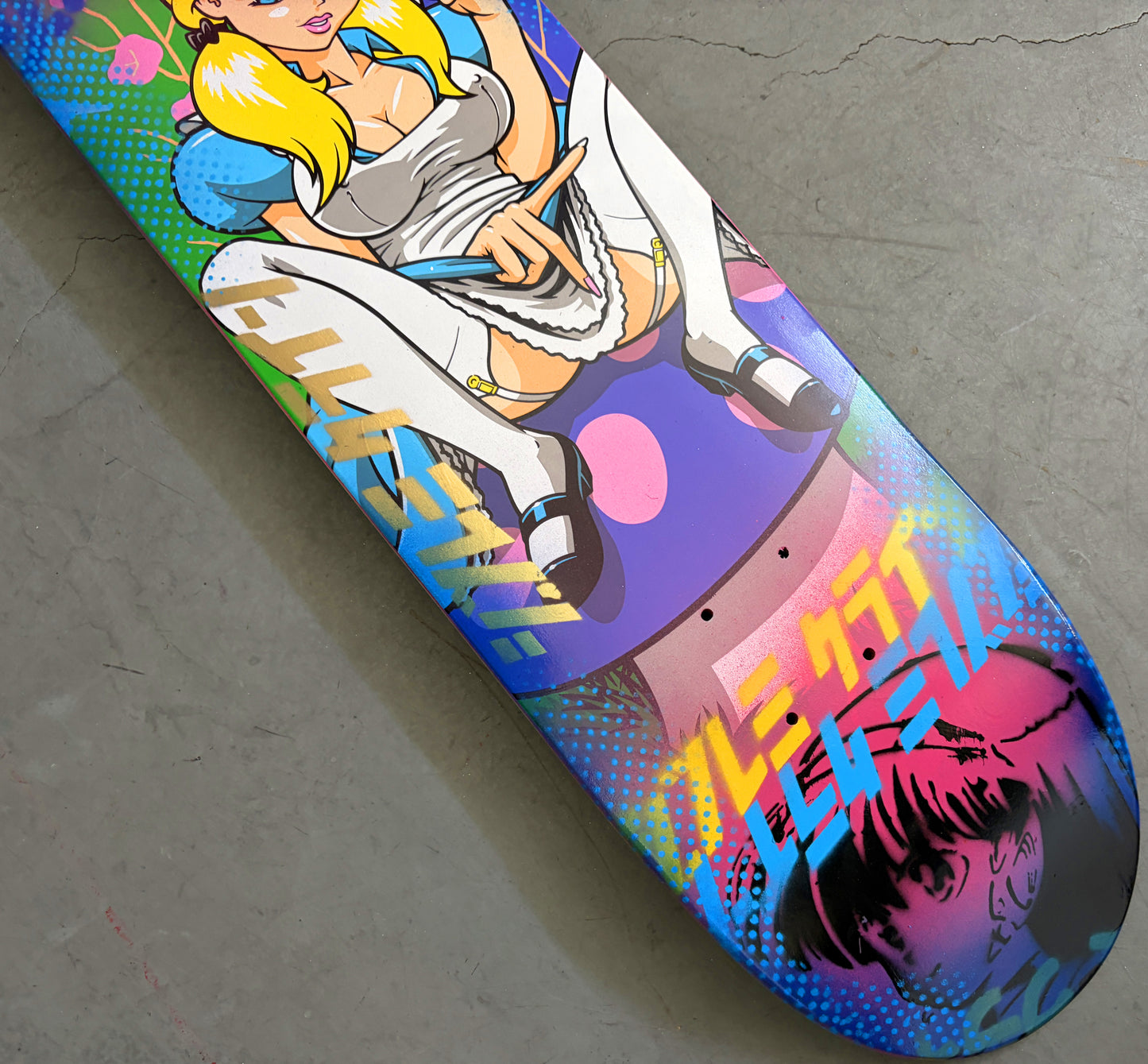 alice PINK/BLUE ANODIZED - 8.25 X 32.25 MIXED PROCESS SIGNED 1 of 1