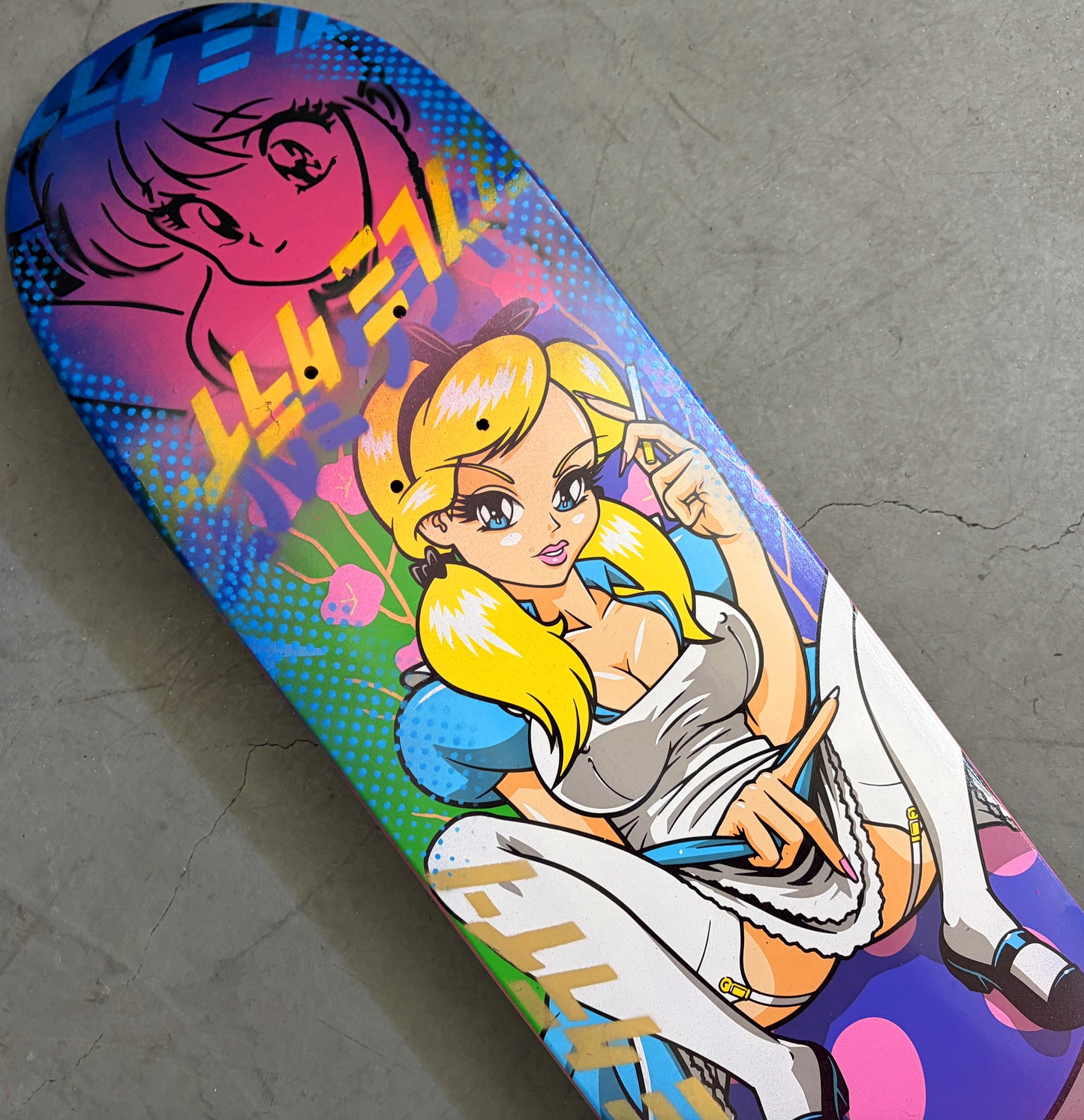 alice PINK/BLUE ANODIZED - 8.25 X 32.25 MIXED PROCESS SIGNED 1 of 1