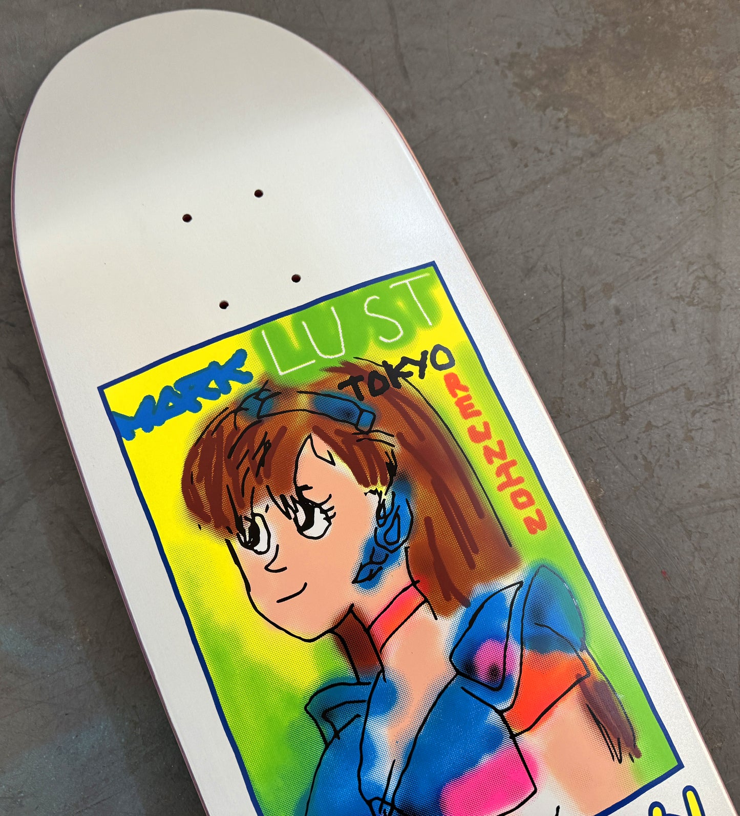 gonz dream girl hand screened PEARL WHITE 9.75 X 31.25