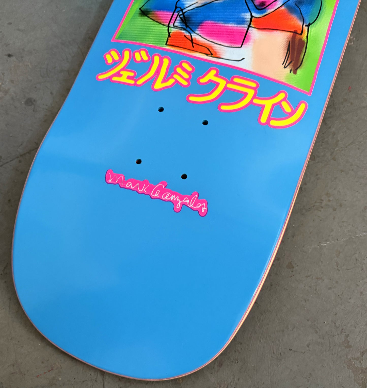 gonz dream girl hand screened BRIGHT BLUE 9.75 X 31.25