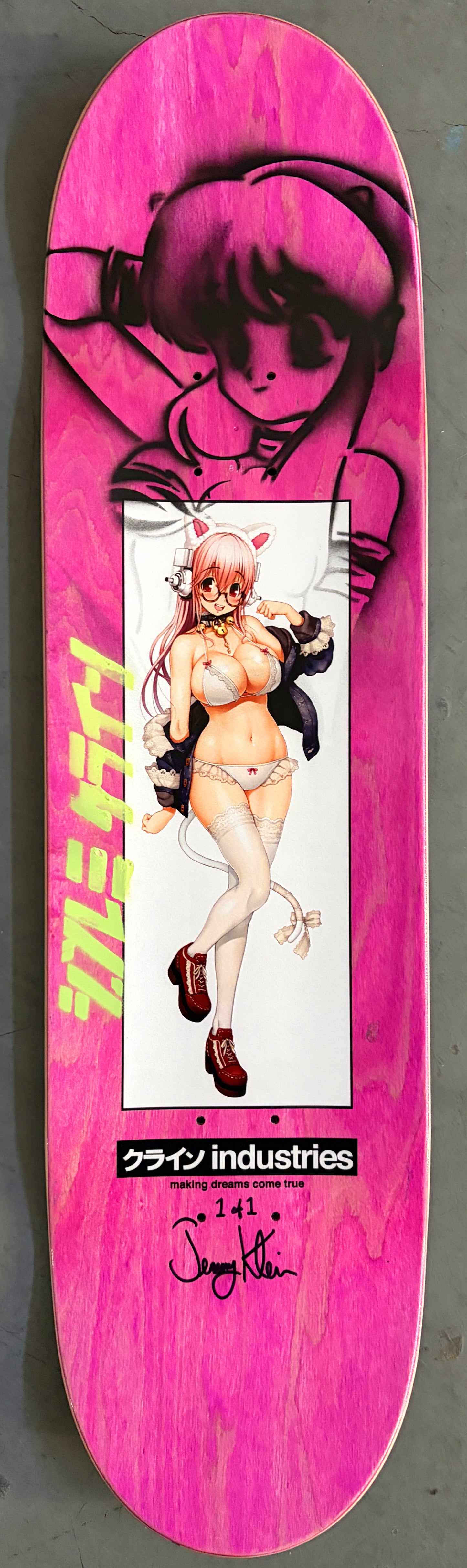 sonico cat girl 8.5 X 32.25 BLUE/SPARKLE PEARL WHITE SIGNED 1 OF 1