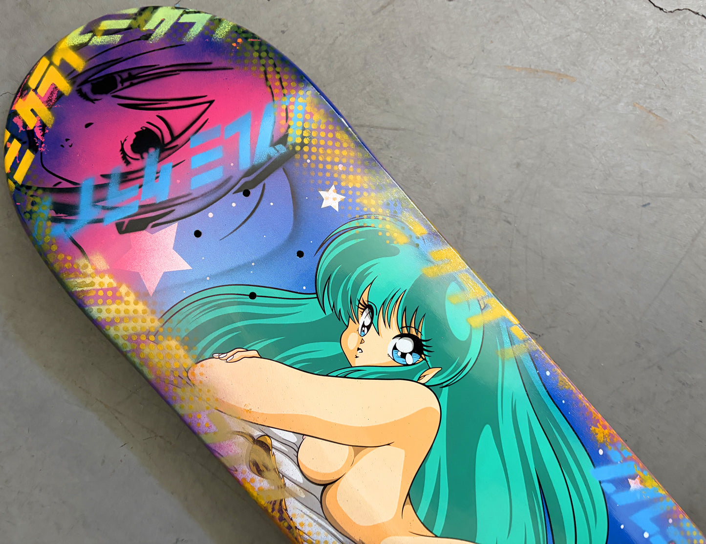 lum chan in bed 8.5 X 32.25 PINK/BLUE ANODIZED SIGNED 1 OF 1