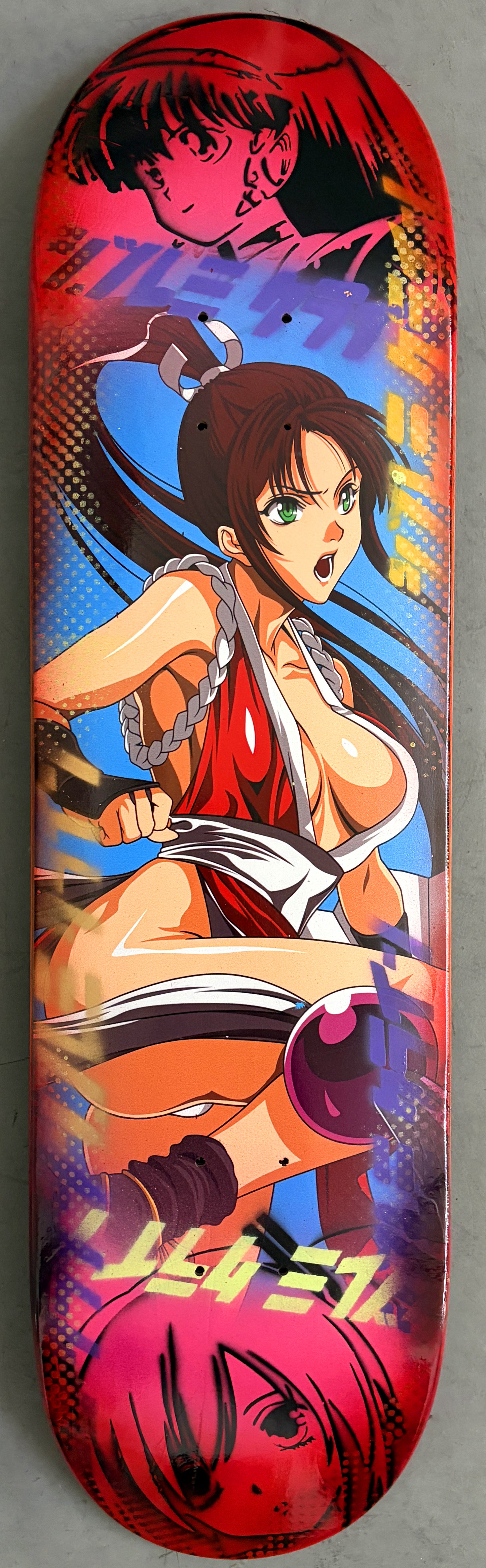 mai shiranui PINK/BLUE/RED ANODIZED 8.25 X 32.25 SIGNED 1 OF 1