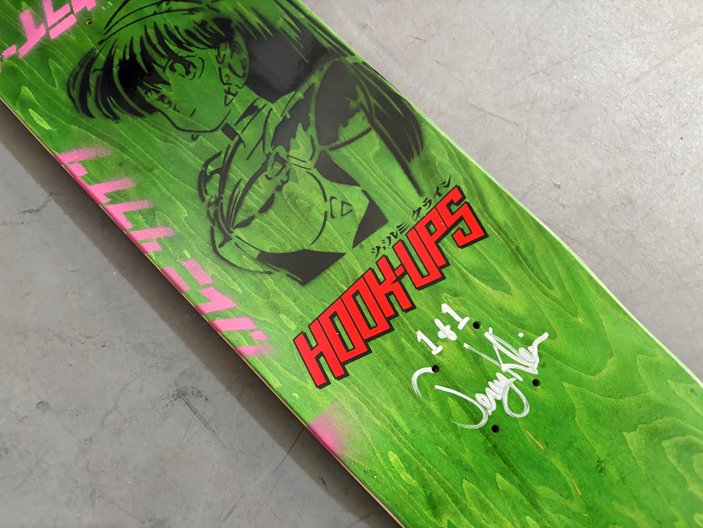 mai shiranui PINK/BLUE/RED ANODIZED 8.25 X 32.25 SIGNED 1 OF 1