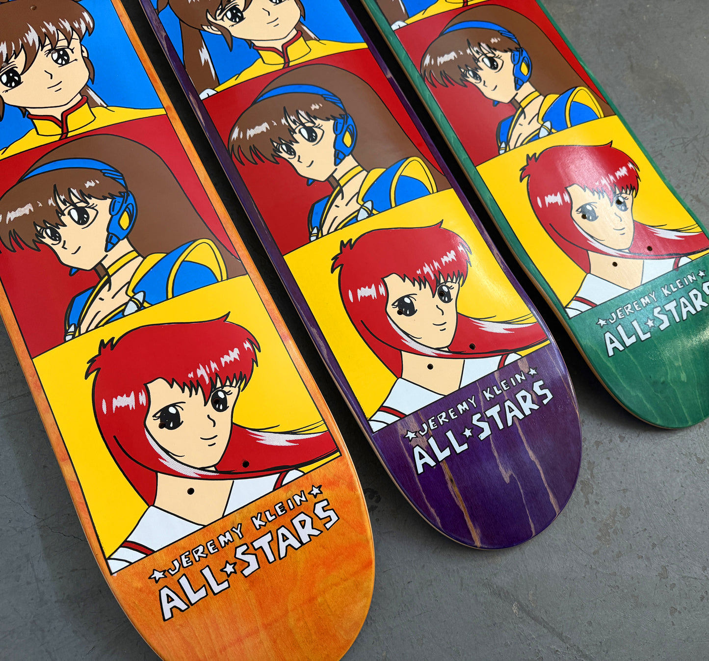 SIGNED jeremy klein ALL STARS 7.5 classic HAND SCREENED ASSORTED COLORS