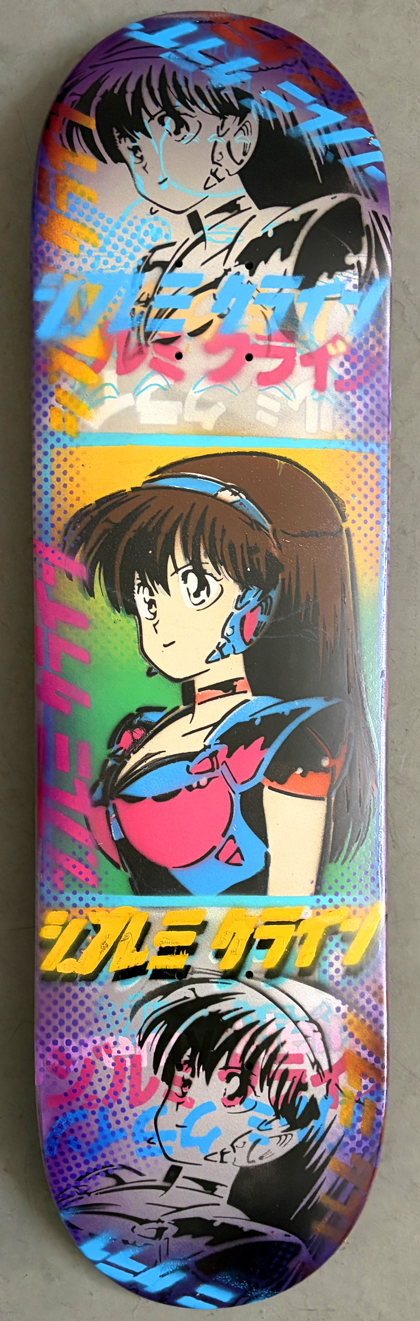 dream girl collage 8.5 X 32.25 SILVER/PURPLE ANODIZED HAND PAINTED SIGNED 1 of 1