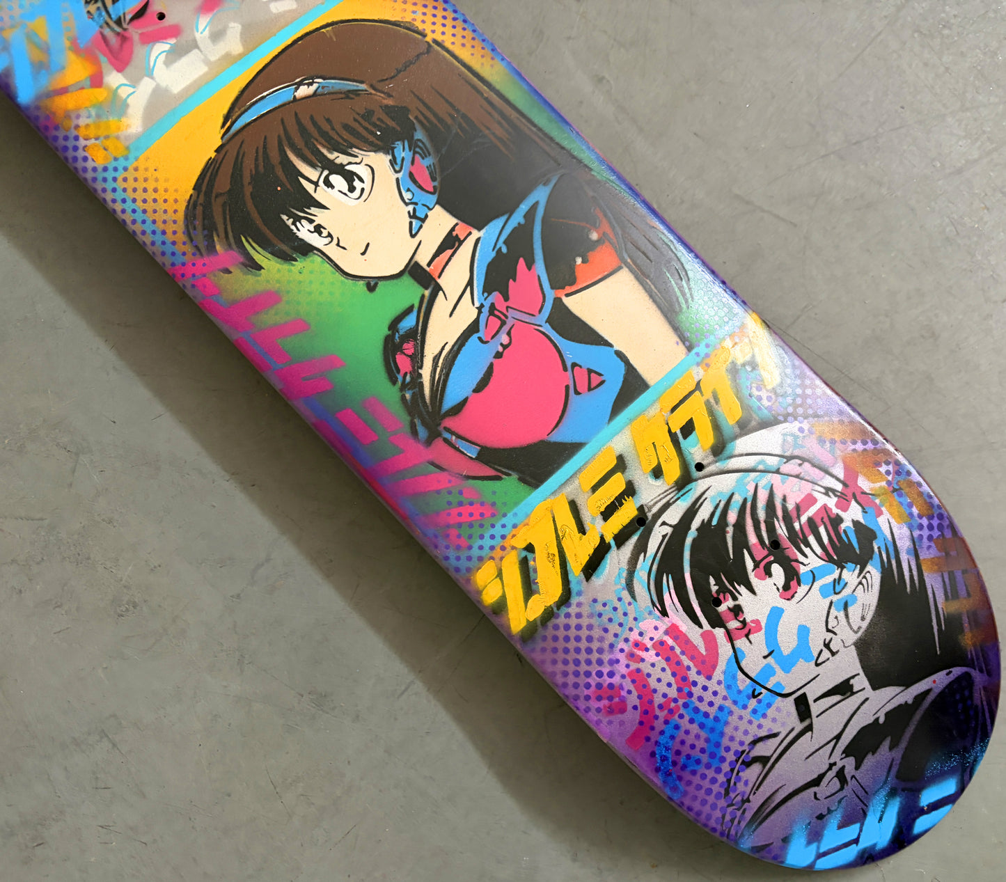 dream girl collage 8.5 X 32.25 SILVER/PURPLE ANODIZED HAND PAINTED SIGNED 1 of 1