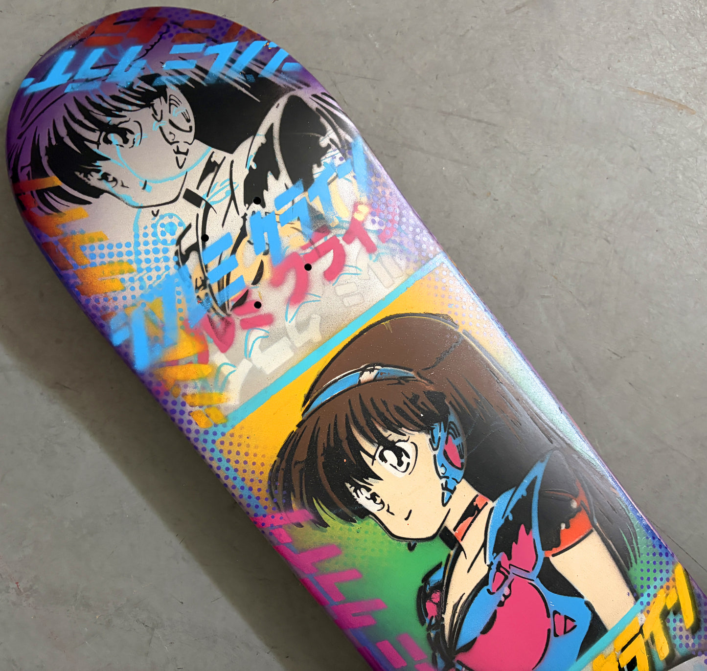 dream girl collage 8.5 X 32.25 SILVER/PURPLE ANODIZED HAND PAINTED SIGNED 1 of 1