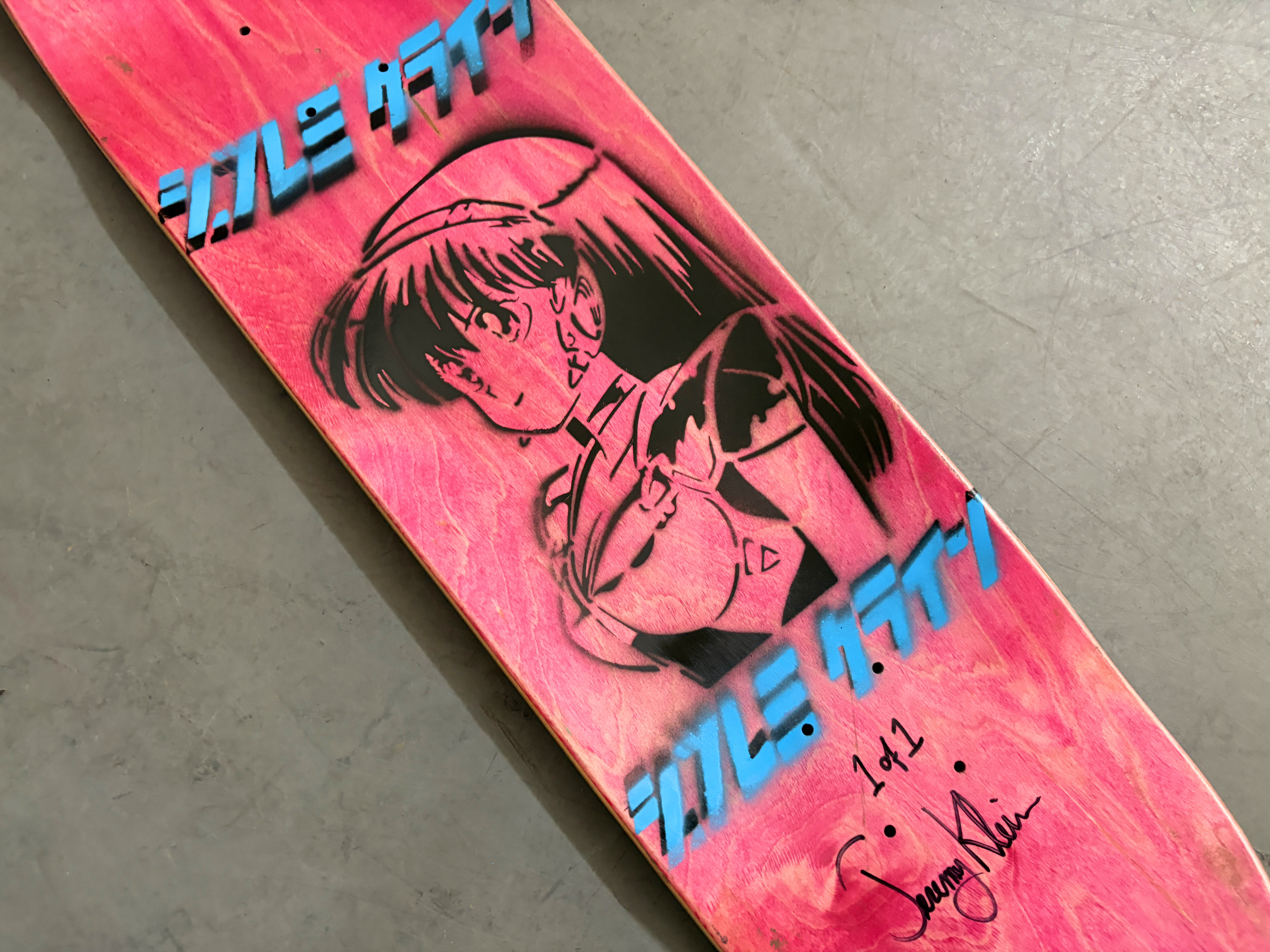 dream girl collage 8.5 X 32.25 SILVER/PURPLE ANODIZED HAND PAINTED