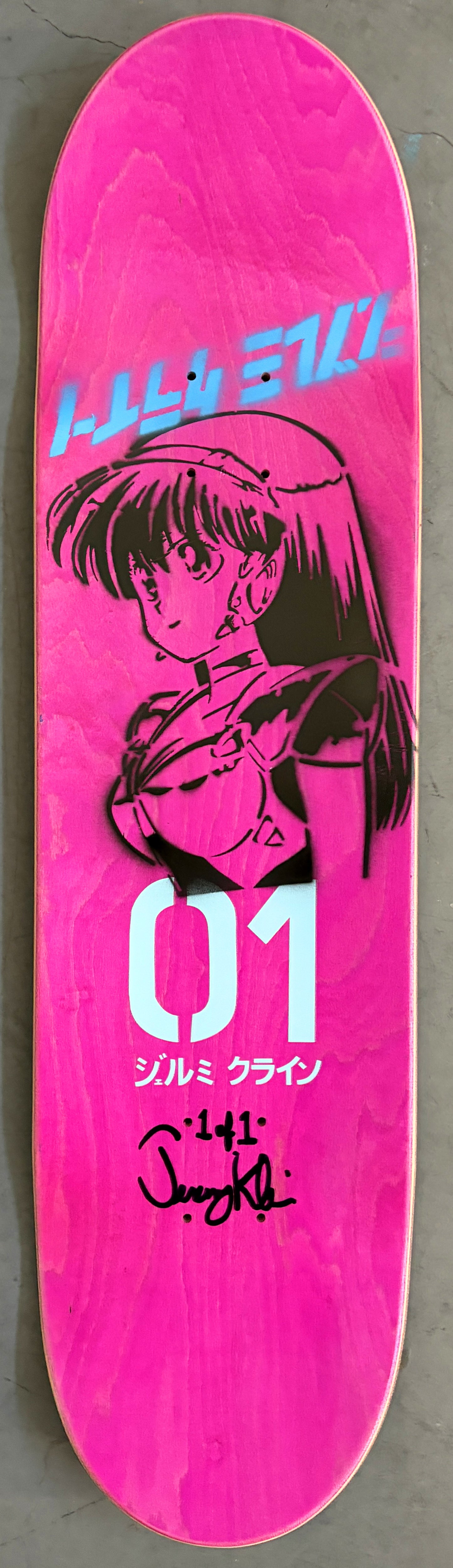 hatsune HAND SCREENED PINK STAIN/PURPLE/BLUE ANODIZED 8.25 X 32.25 SIGNED 1 OF 1