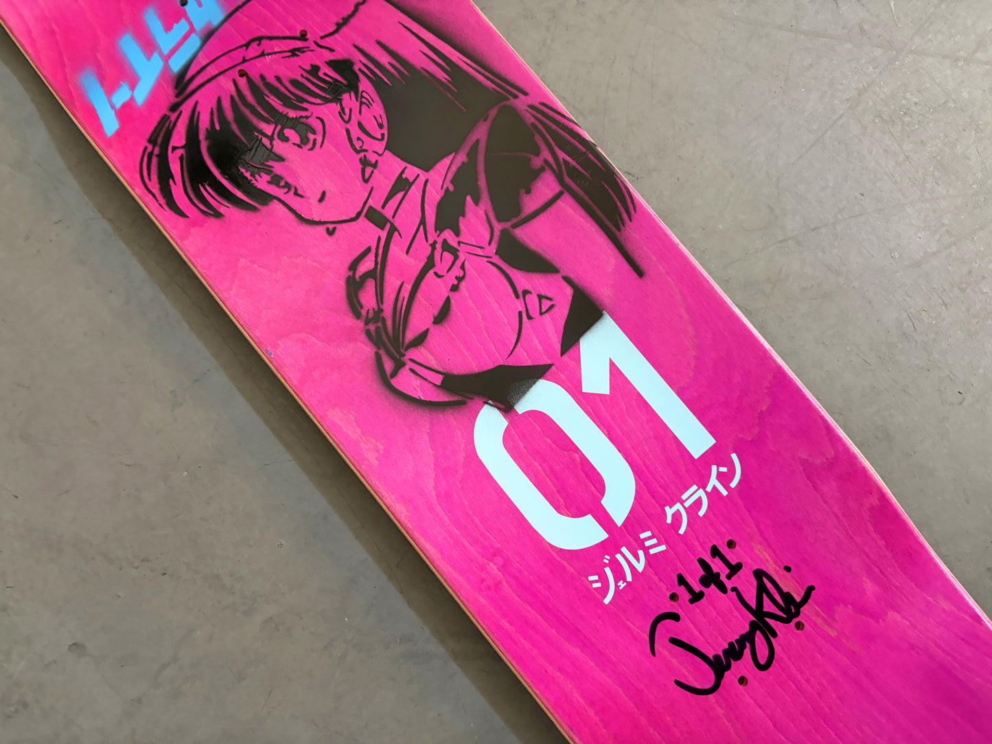 hatsune HAND SCREENED PINK STAIN/PURPLE/BLUE ANODIZED 8.25 X 32.25 SIGNED 1 OF 1