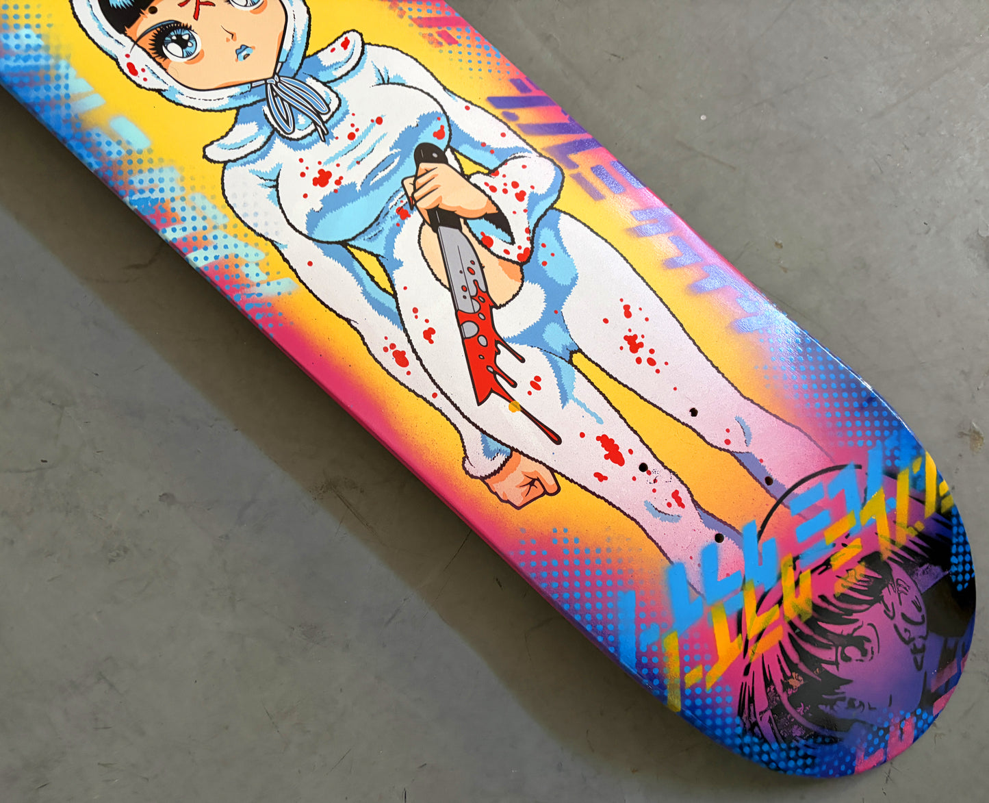 death bunny PINK/BLUE ANODIZED 8.25 X 32.25 SIGNED 1 OF 1