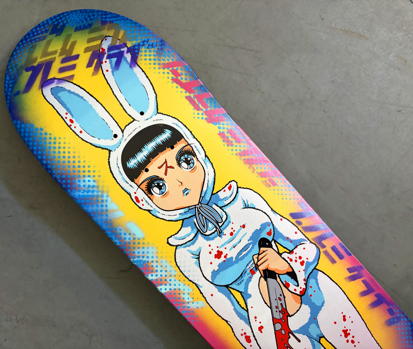 death bunny PINK/BLUE ANODIZED 8.25 X 32.25 SIGNED 1 OF 1