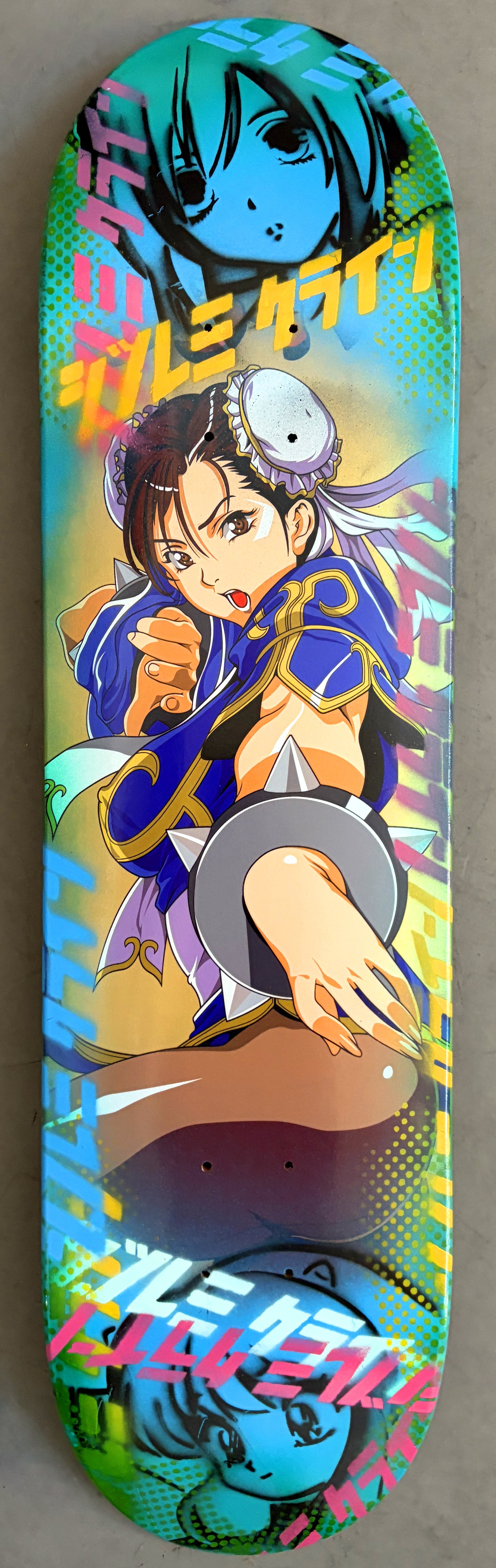 chun様 chun li METALLIC GOLD/BLUE/AQUA ANODIZED 8.25 X 32.25 SIGNED 1 OF