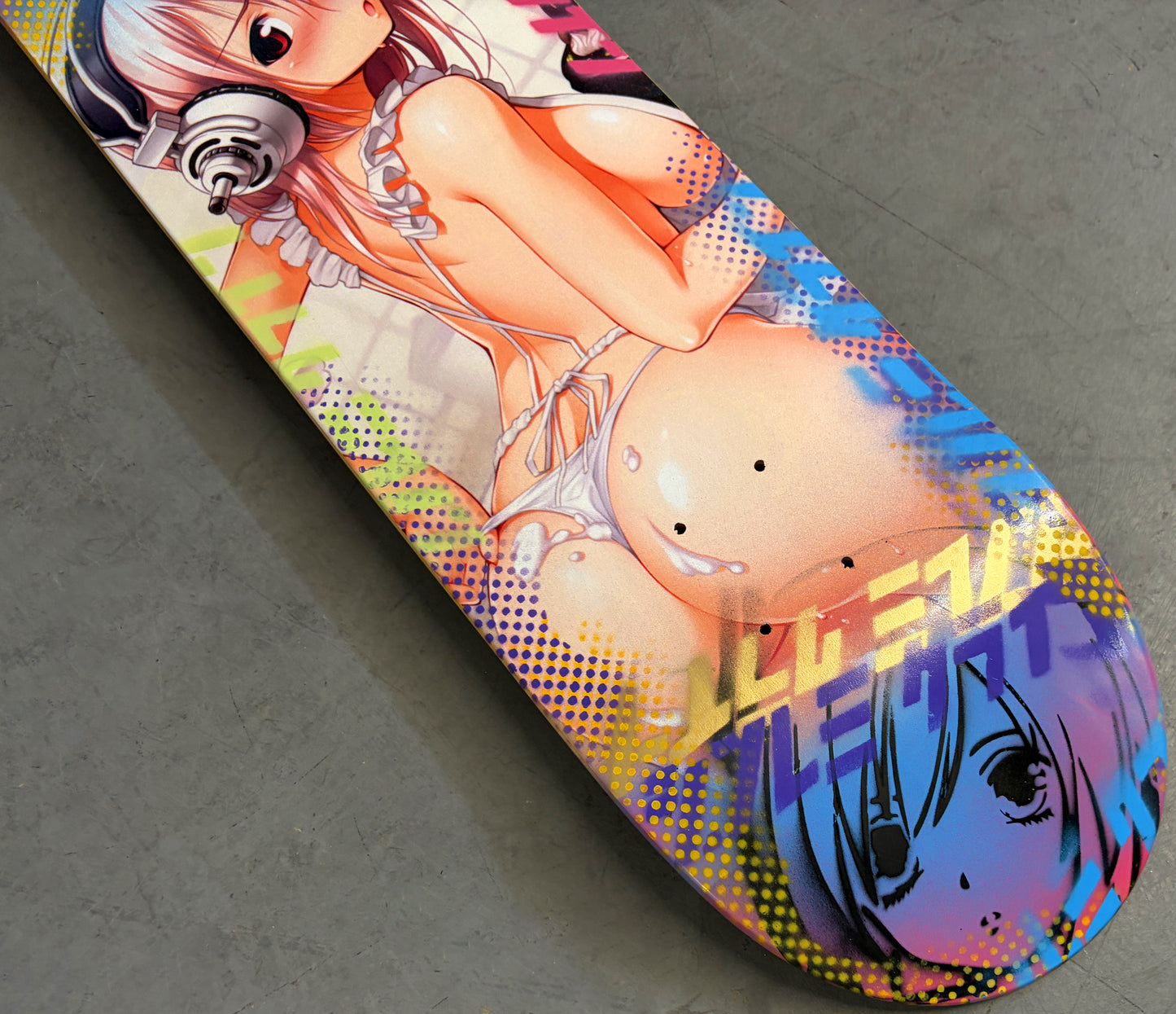 cooking sonico 8.5 X 32.25 BLUE/SPARKLE PEARL WHITE MIXED PROCESS SIGNED 1 OF 1