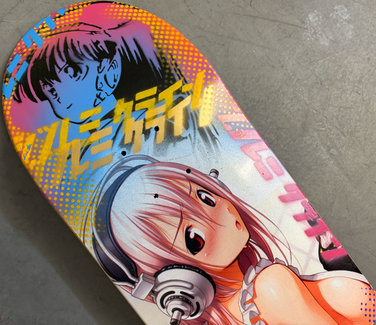 cooking sonico 8.5 X 32.25 BLUE/SPARKLE PEARL WHITE MIXED PROCESS SIGNED 1 OF 1