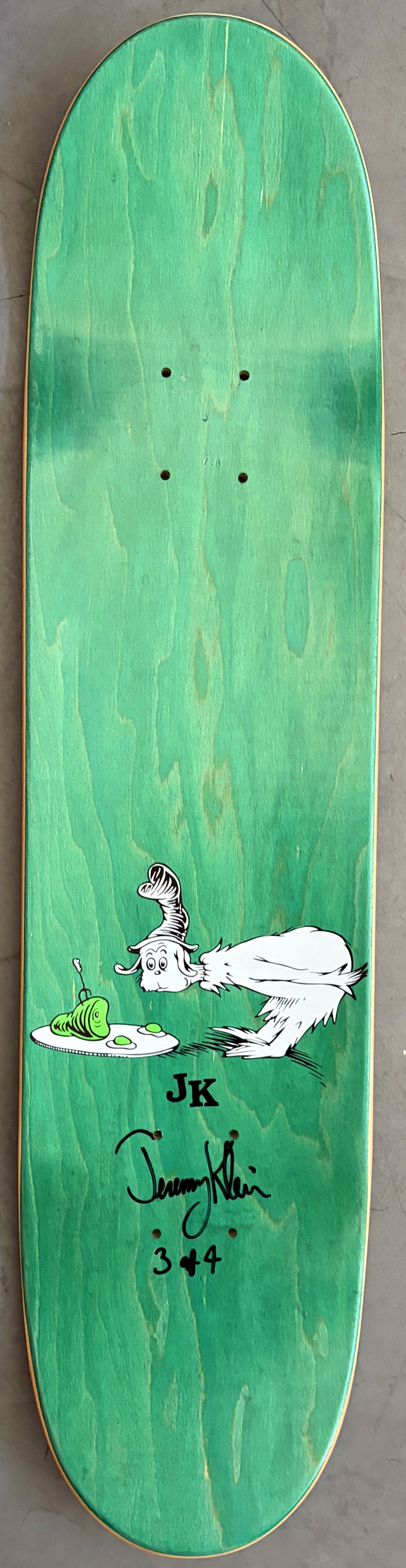 SIGNED green eggs board BLUE 7.5 X 31.75 HAND SCREENED ONLY 4 IN THIS COLORWAY