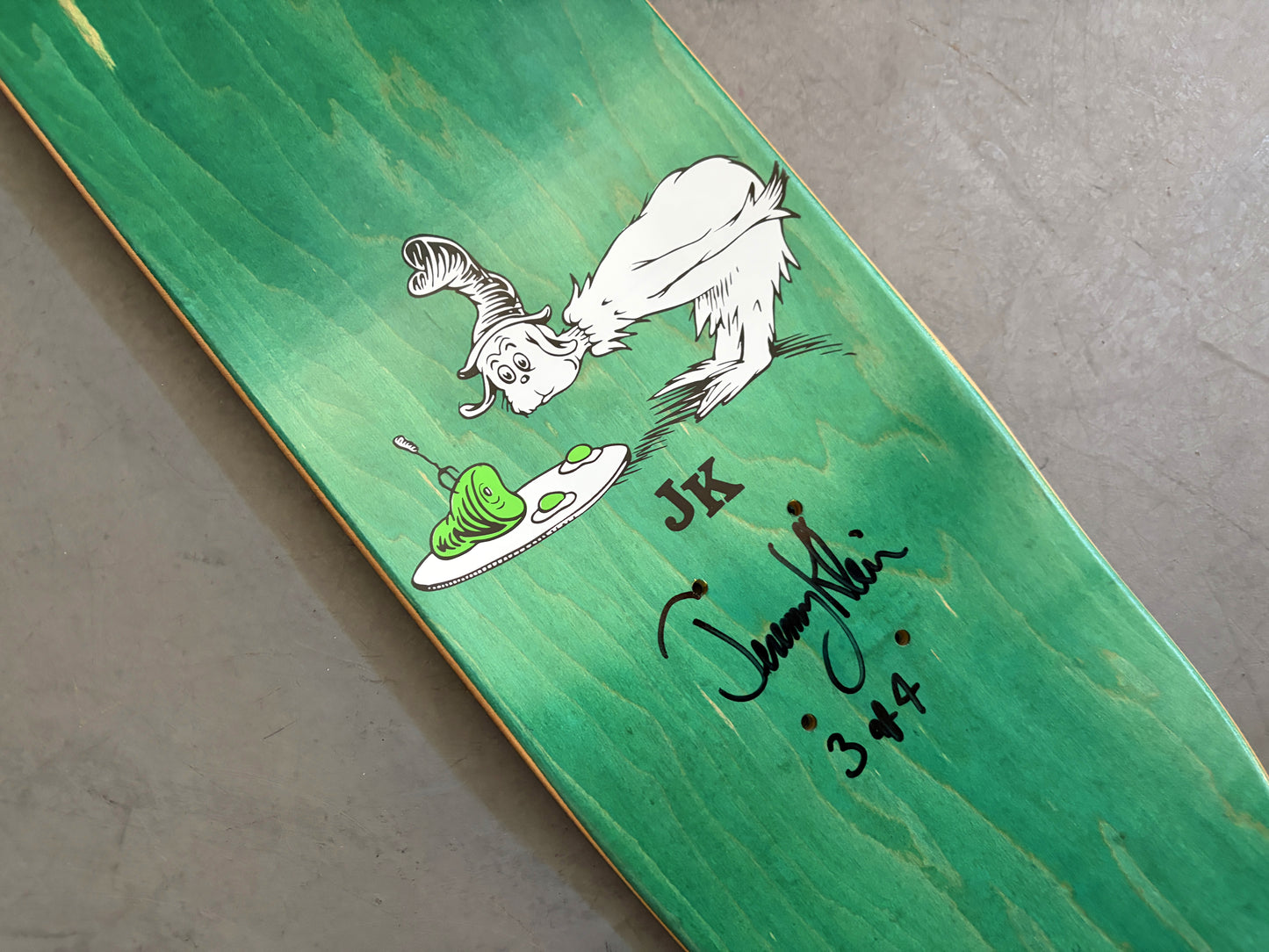 SIGNED green eggs board BLUE 7.5 X 31.75 HAND SCREENED ONLY 4 IN THIS COLORWAY
