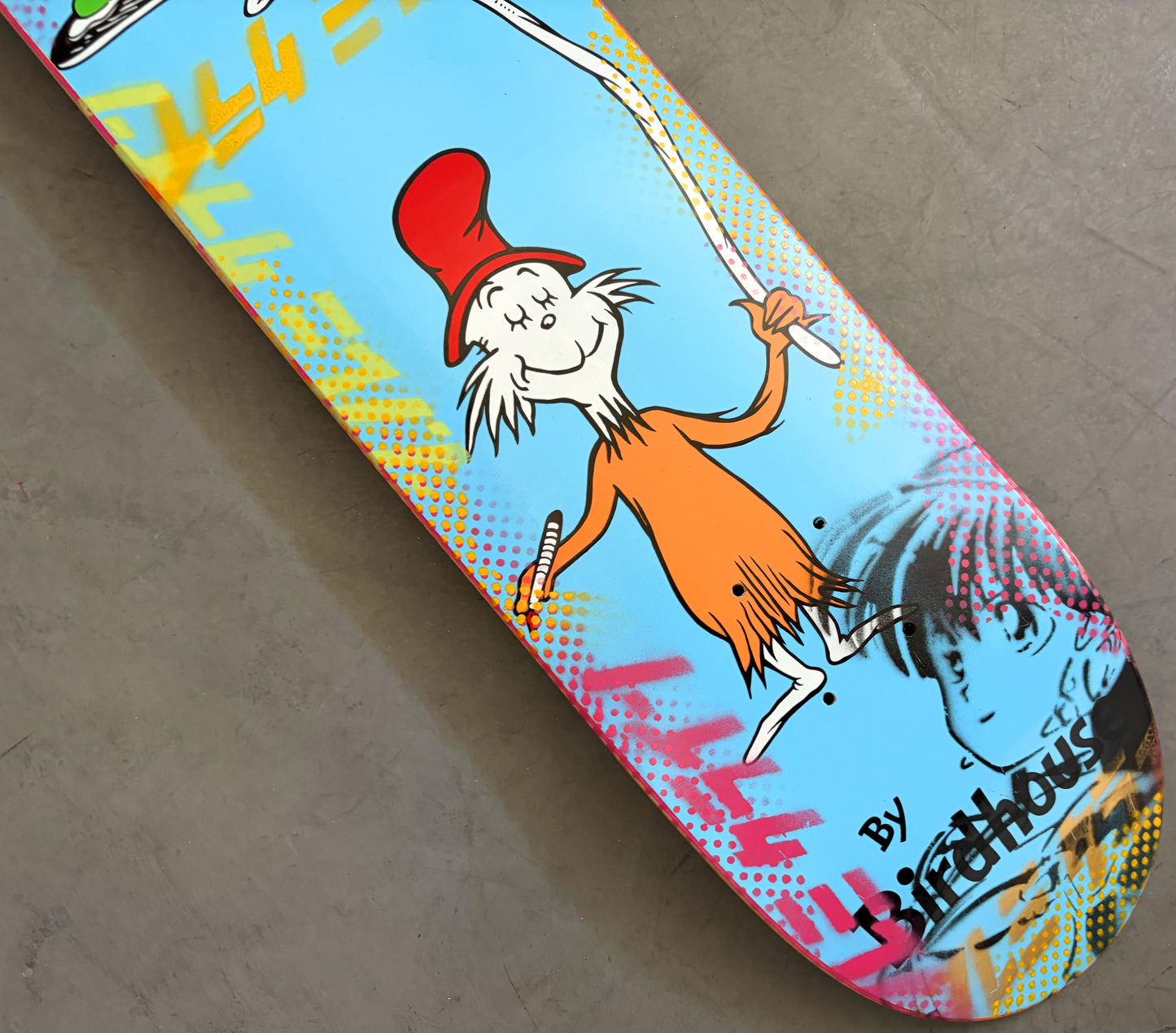 SIGNED green eggs board BLUE MIXED PROCESS 7.5 X 31.75 HAND SCREENED 1 OF 1