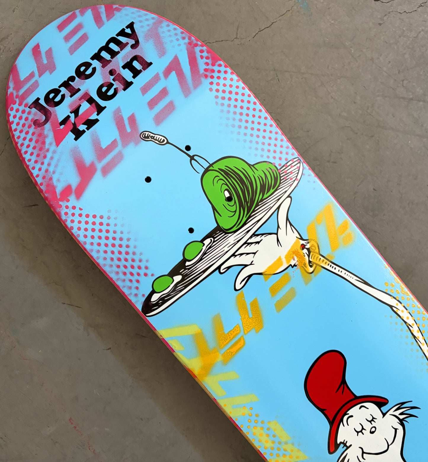 SIGNED green eggs board BLUE MIXED PROCESS 7.5 X 31.75 HAND SCREENED 1 OF 1