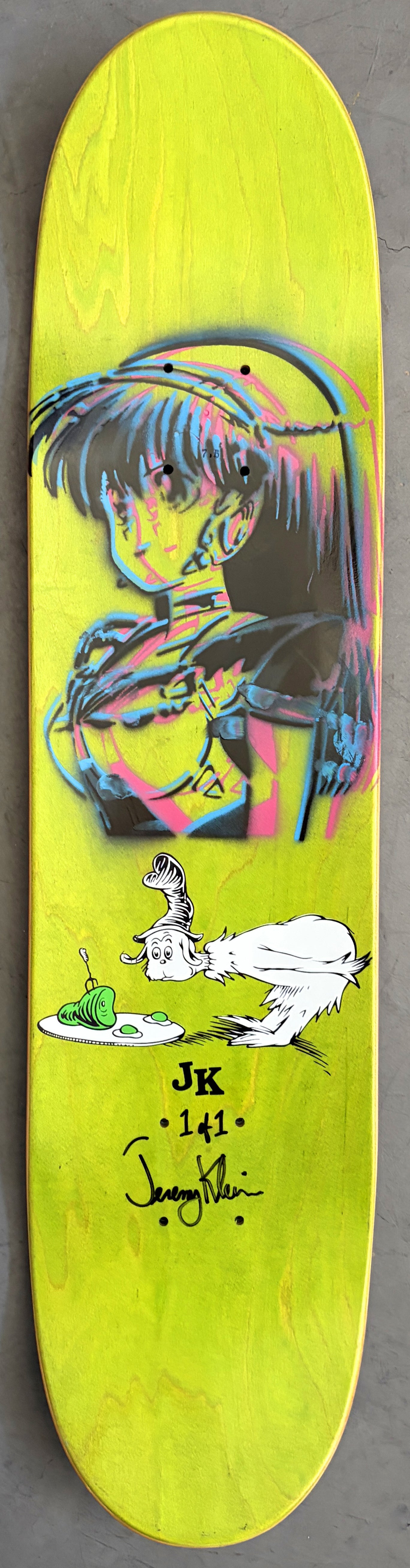 SIGNED green eggs board BLUE MIXED PROCESS 7.5 X 31.75 HAND SCREENED 1 OF 1