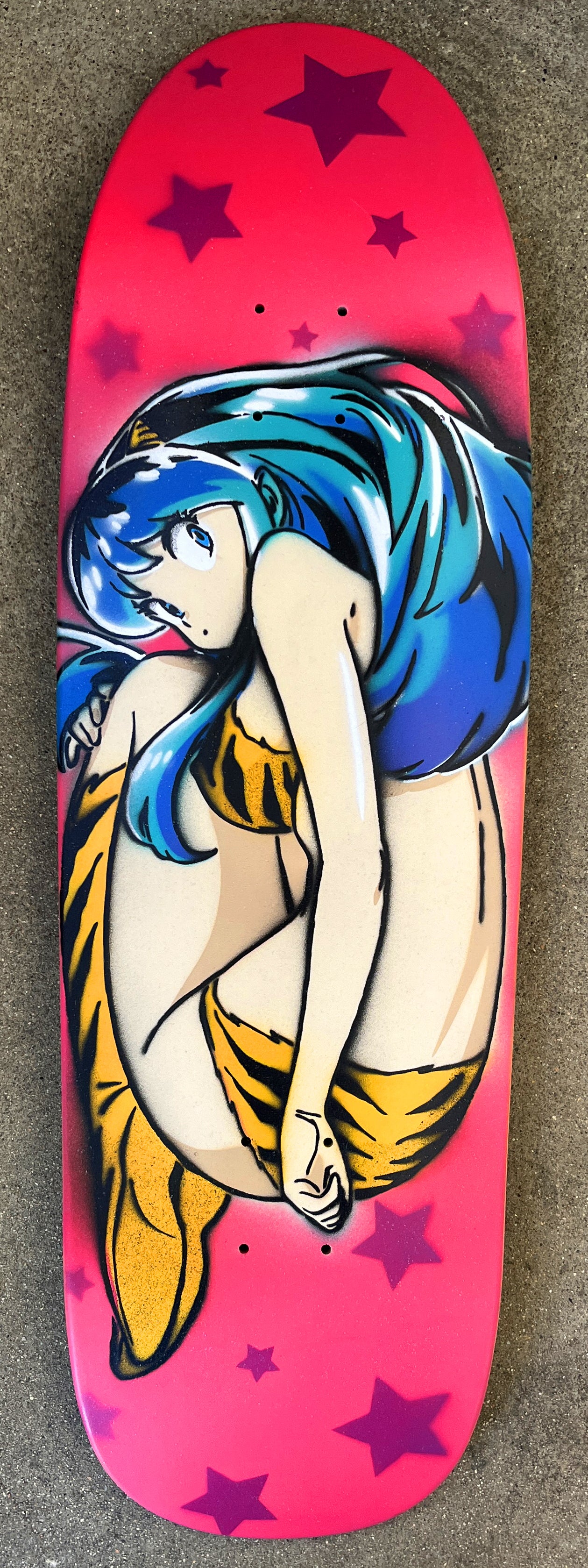 HAND PAINTED lum  board with spray can BRIGHT PINK
