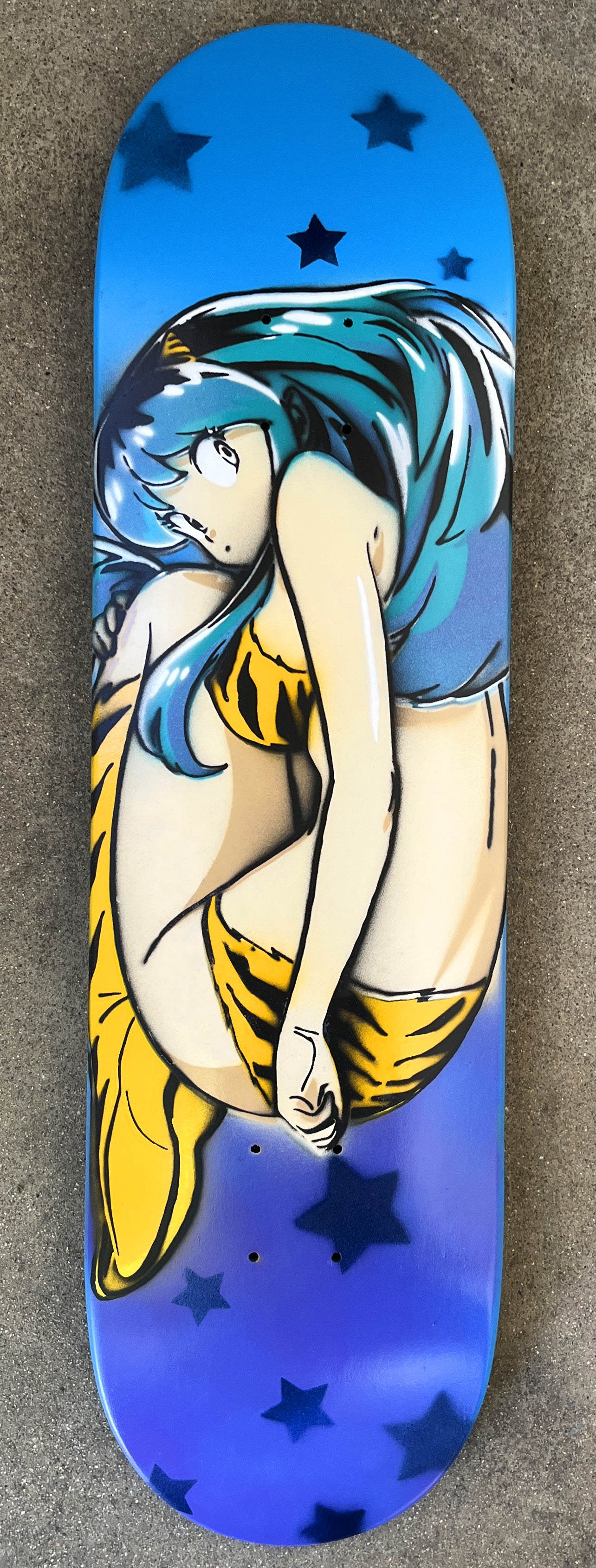 HAND PAINTED lum board with spray can POPSICLE SHAPE