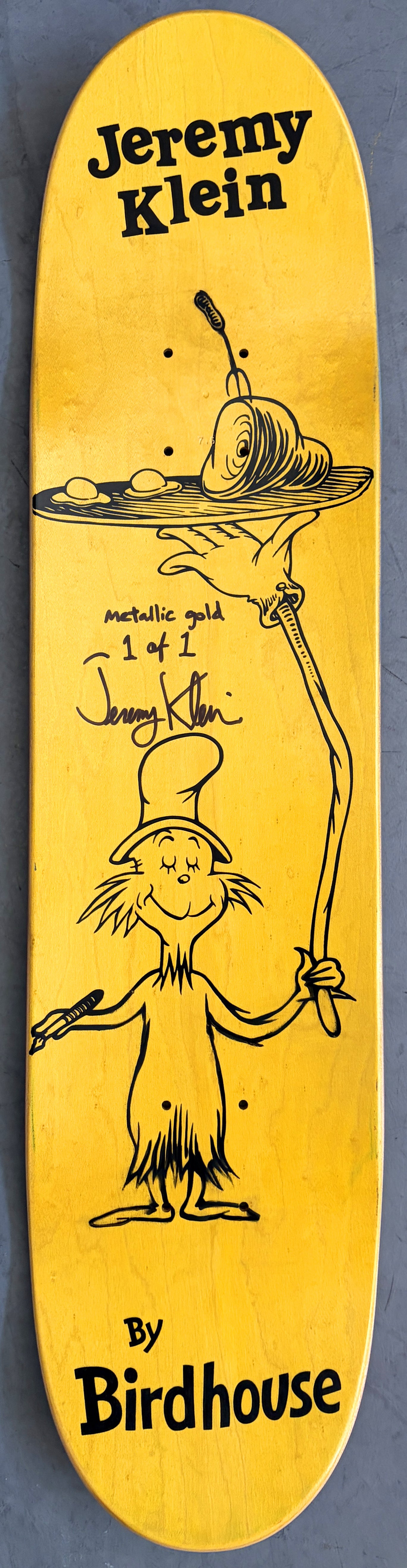 SIGNED green eggs METALLIC GOLD MIXED PROCESS 7.5 X 31.75 HAND SCREENED 1 OF 1