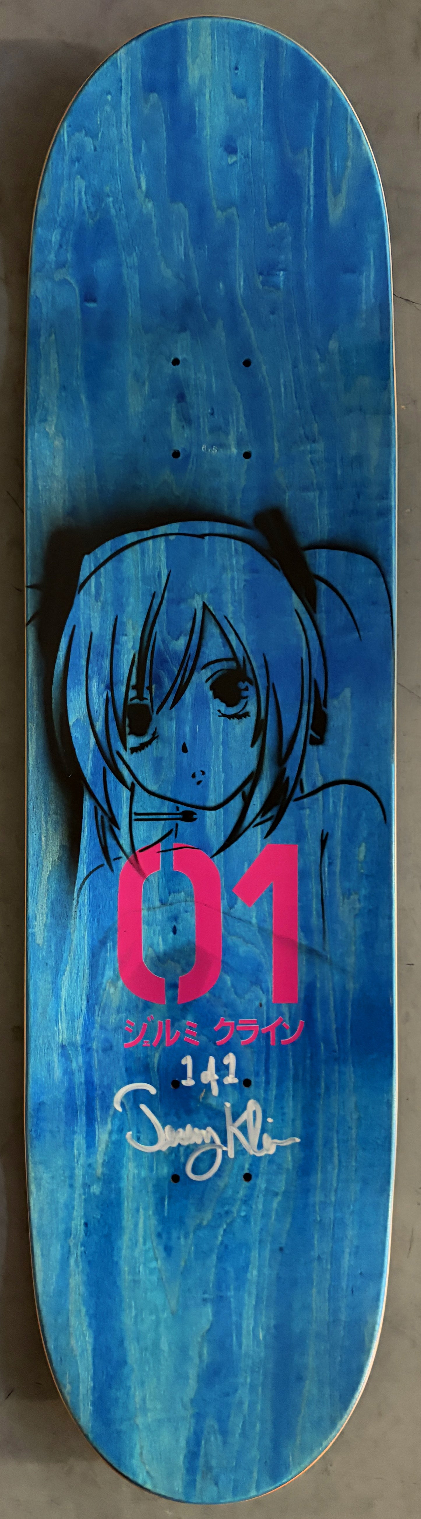 hatsune ORANGE/BLUE MIXED PROCESS 8.5 X 32.25 HAND SCREENED 1 OF 1
