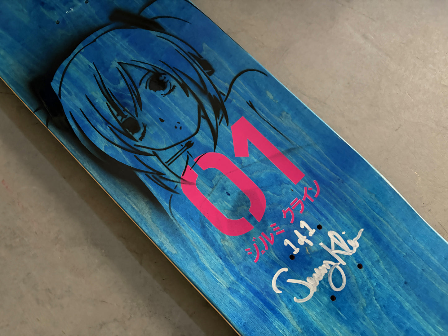 hatsune ORANGE/BLUE MIXED PROCESS 8.5 X 32.25 HAND SCREENED 1 OF 1