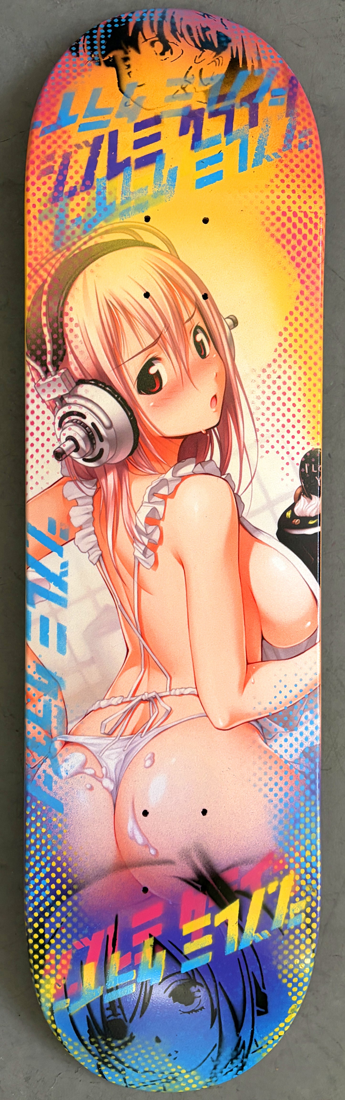 cooking sonico 8.5 X 32.25 BLUE/PURPLE/YELLOW/PINK MIXED PROCESS SIGNED 1 OF 1