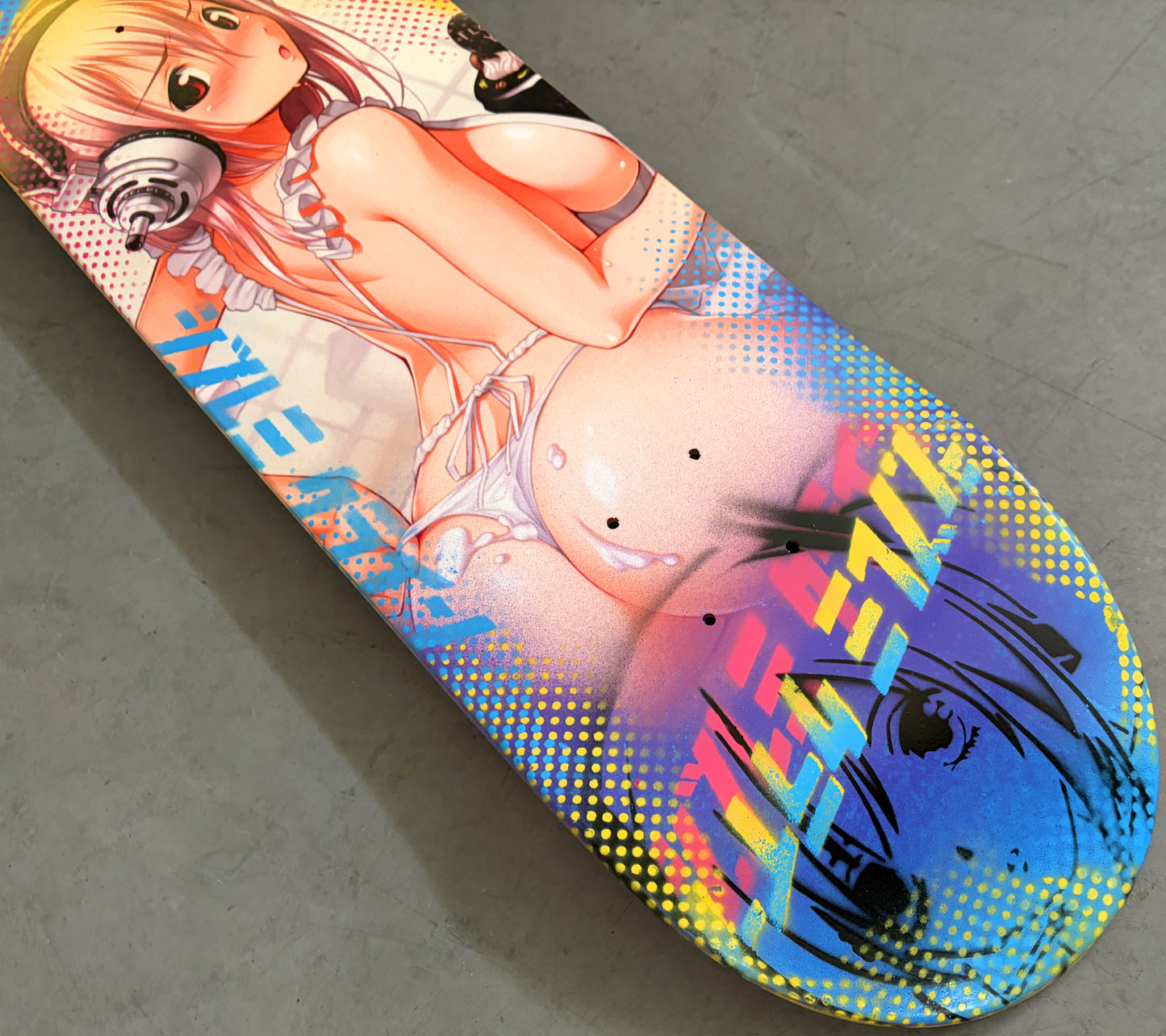 cooking sonico 8.5 X 32.25 BLUE/PURPLE/YELLOW/PINK MIXED PROCESS SIGNED 1 OF 1