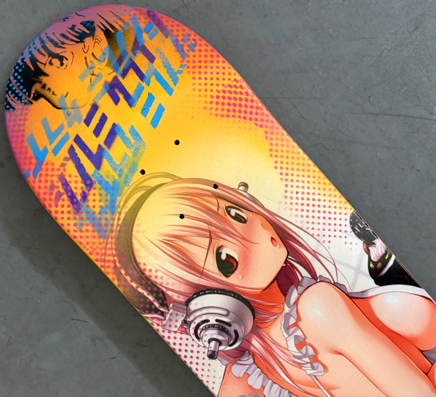 cooking sonico 8.5 X 32.25 BLUE/PURPLE/YELLOW/PINK MIXED PROCESS SIGNED 1 OF 1