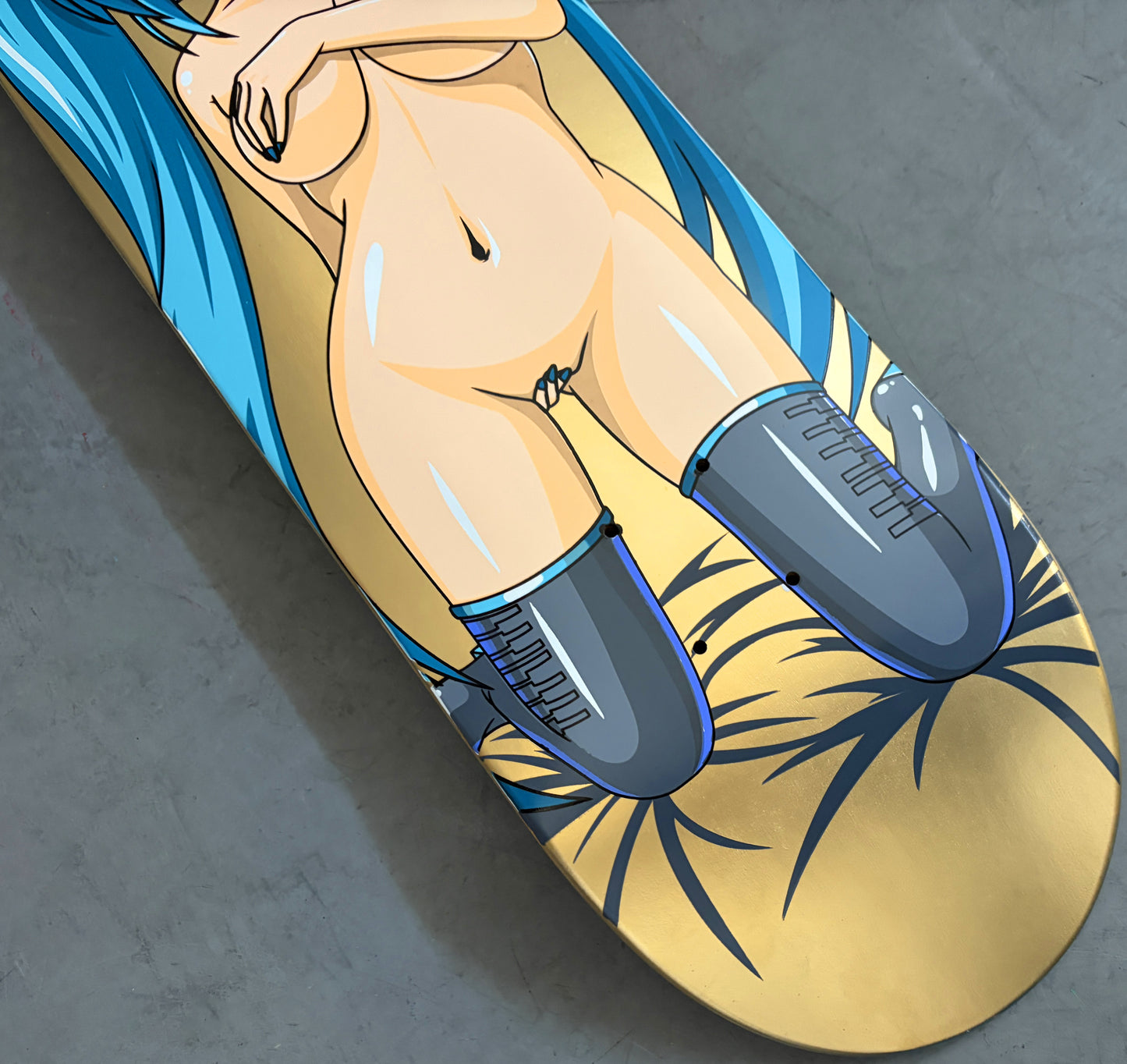 hatsune METALLIC GOLD 8.5 X 32.25 HAND SCREENED SIGNED & NUMBERED ONLY 5 MADE