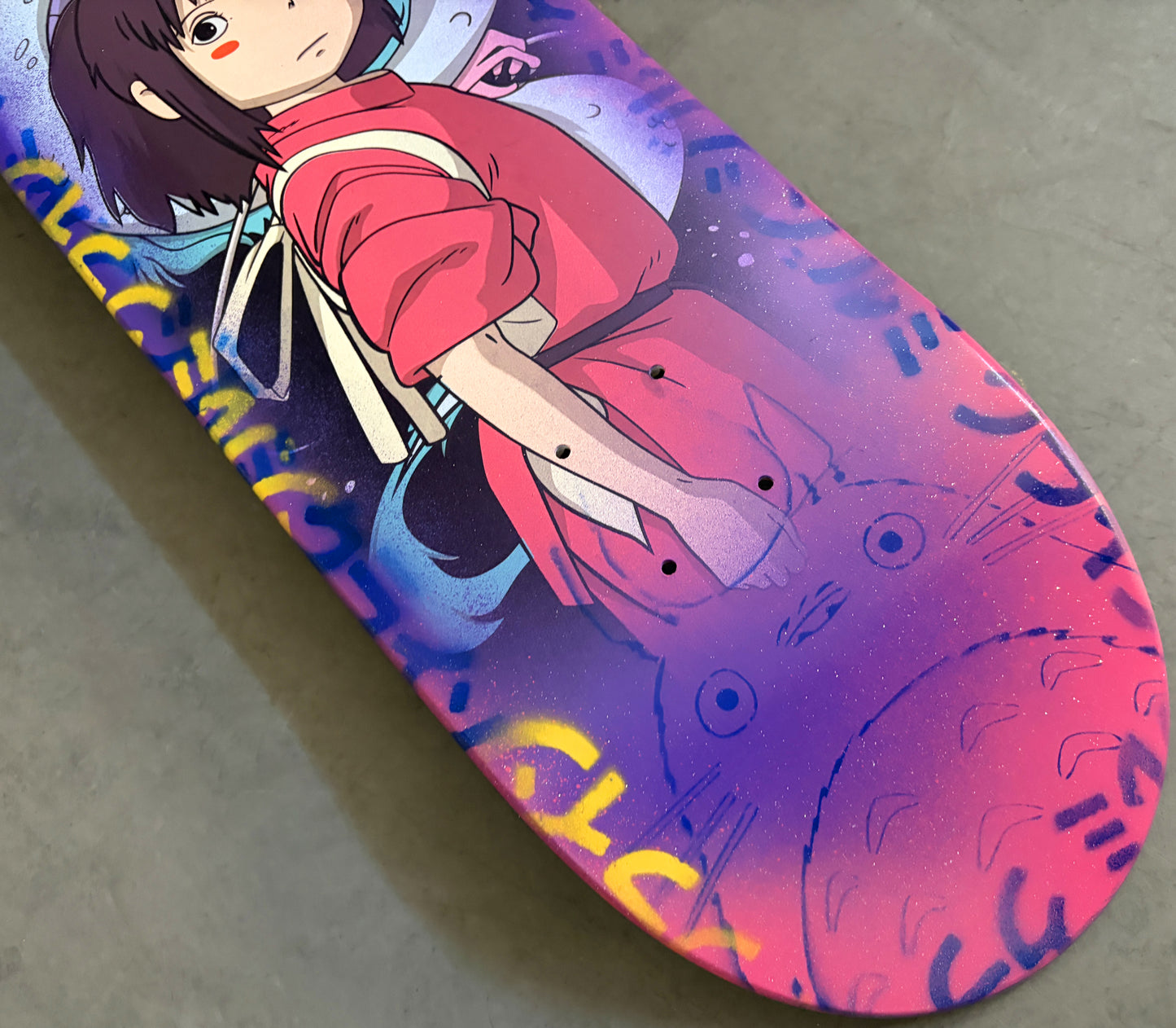 spirited away 8.5 X 32.25 PURPLE/PINK W/GLITTER  MIXED PROCESS SIGNED 1 of 1