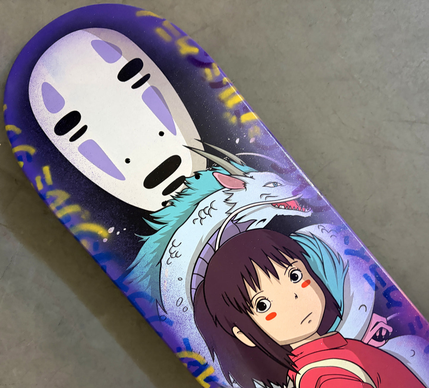 spirited away 8.5 X 32.25 PURPLE/PINK W/GLITTER  MIXED PROCESS SIGNED 1 of 1